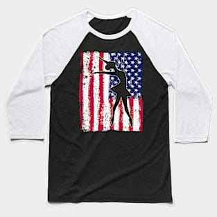 Ballet Dancer Patriotic American Flag 4th of July Funny Gift Baseball T-Shirt